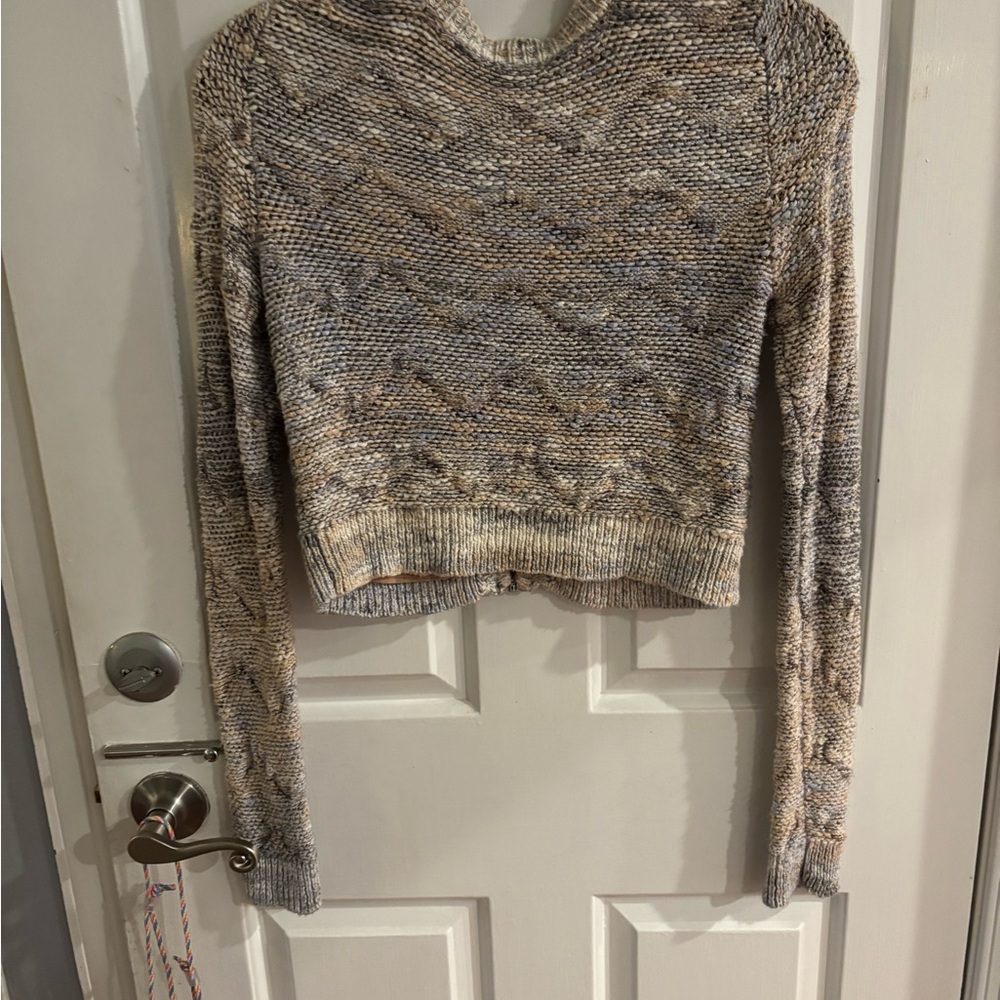 Free People Hearts Beep Zip Sweater Cardigan Women’s Raindrop Size XS - Picture 4 of 8